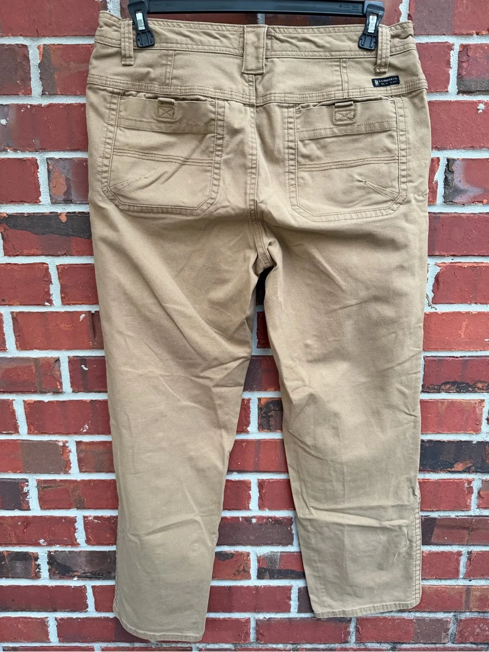 GH Bass & Co Canvas Terrain Pants 34x32 Rugged Khaki Tan Cotton Cargo Pants P4